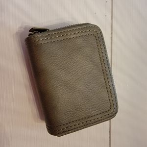 Khaki Green Faux Leather Wallet
